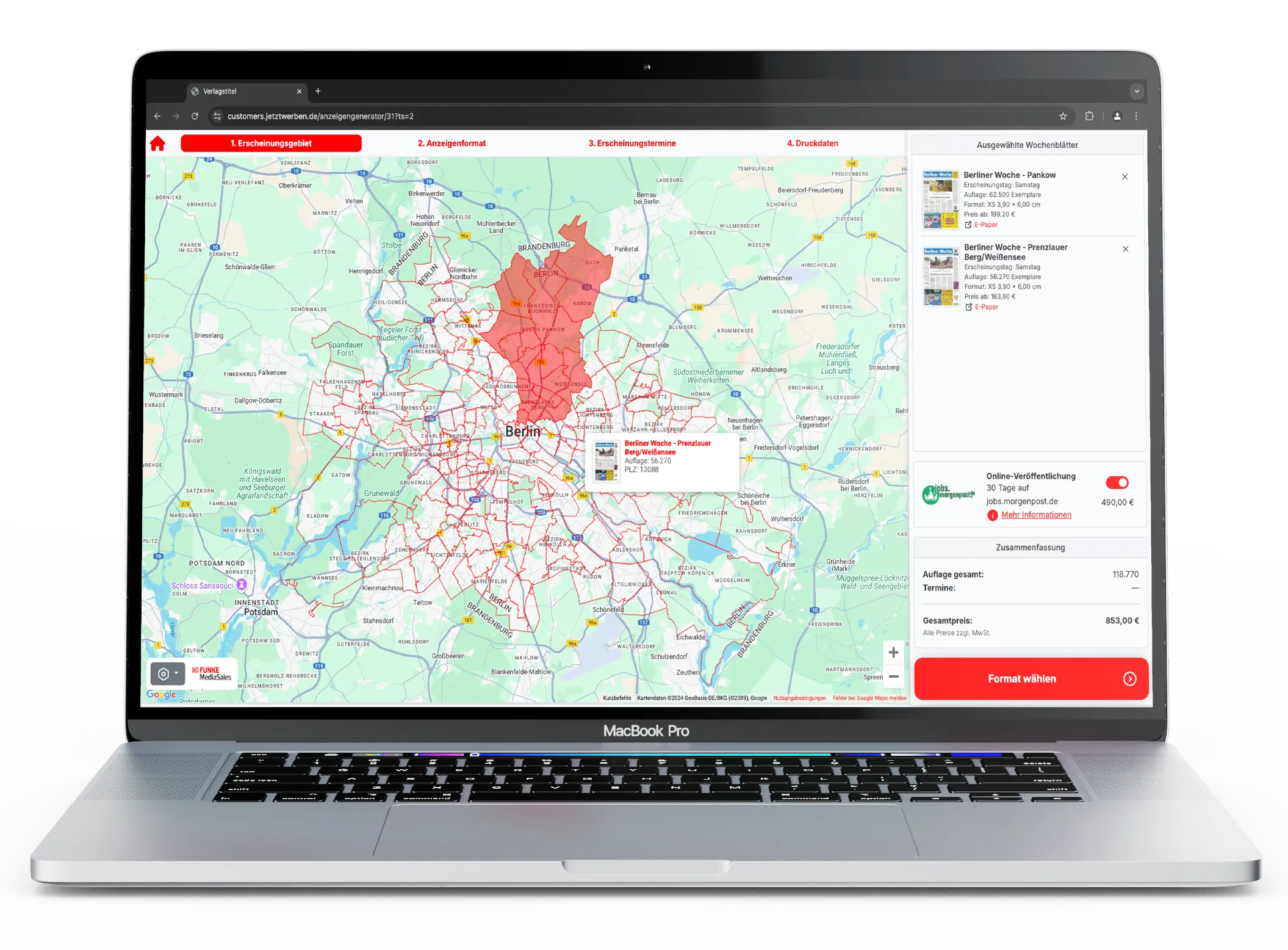 Anzeigen-Konfigurator für Berlin